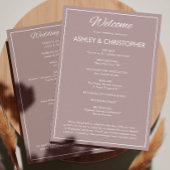 Minimalistische Script Dusty Roos Wedding Programma