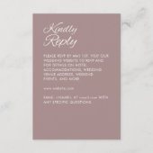 Minimalistische Script Dusty Roos Wedding RSVP Kaartje (Voorkant)