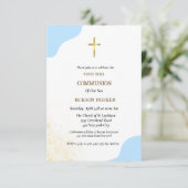 Minimalistische script eerste holy communiqué uitn kaart (Staand voorkant)