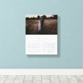 Minimalistische script foto bruiloft geloften canvas afdruk (Insitu (Houten vloer))