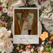 Minimalistische script foto bruiloft save the date