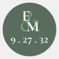 Minimalistische script Hoogland mosgroene initiale