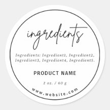 Minimalistische Script Ingrediënten Productlabel