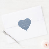Minimalistische script kalligrafie stoffig blauwe hart sticker (Envelop)