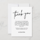 Minimalistische Script Lettertypografie Bruidsdouc Bedankkaart (Voorkant)