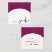 Minimalistische Script Make-up Artist Arch Raspber Vierkante Visitekaartje (Voorkant / Achterkant)