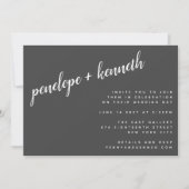 Minimalistische Script Names Modern Wedding | Zwar Kaart (Voorkant)