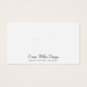 Minimalistische script oorbellen displaykaart visitekaartje (Voorkant)