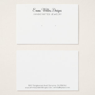 Minimalistische script oorbellen displaykaart visitekaartje
