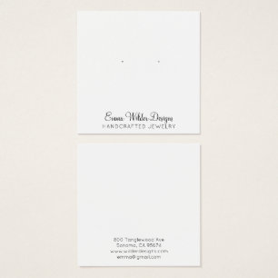 Minimalistische script oorkonde displaykaart vierkante visitekaartjes