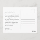 Minimalistische script overlay bruiloft dank u fot briefkaart (Achterkant)