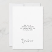 Minimalistische Script Redactie Foto Bruiloft Save The Date (Voorkant)