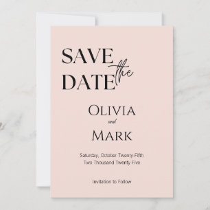 Minimalistische Script Save the Date Elegante Bl