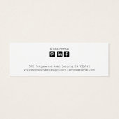 Minimalistische Script Stud Veroorning Display Car Mini Visitekaartjes (Achterkant)