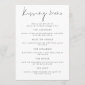 Minimalistische Script Wedding Kissing Menu Game K Kaart (Voorkant)