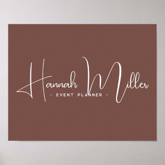 Minimalistische Script Zakelijke Naam | Aangepaste Poster (Voorkant)