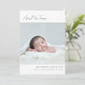 Minimalistische scriptlettertype 5-foto babygeboor aankondiging (Staand voorkant)