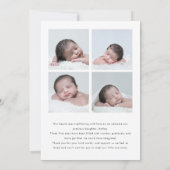 Minimalistische scriptlettertype 5-foto babygeboor aankondiging (Achterkant)