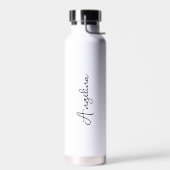 Minimalistische scriptnaam Eenvoudig Elegant Waterfles (Links)