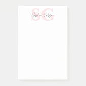 Minimalistische scriptnaam Roze monogram gepersona Post-it® Notes (Voorkant)