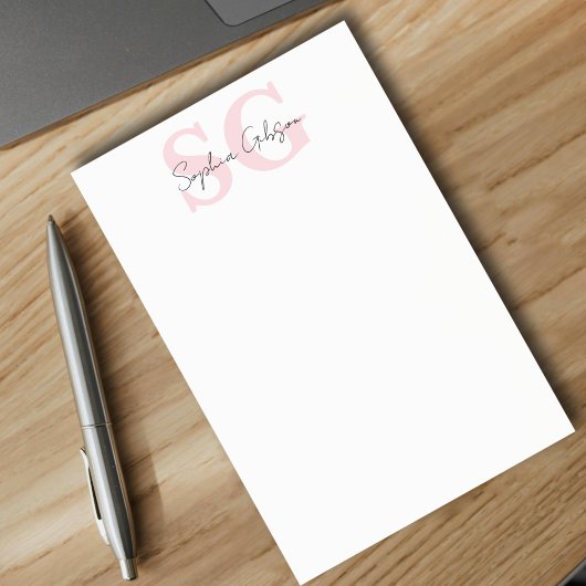 Minimalistische scriptnaam Roze monogram gepersona Post-it® Notes