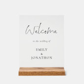 Minimalistische scriptnamen Welkom op bruiloft Acryl Bord (Voorkant)