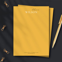 Minimalistische scripttypografie Mosterdgeel