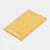 Minimalistische scripttypografie Mosterdgeel Post-it® Notes (Schuin)