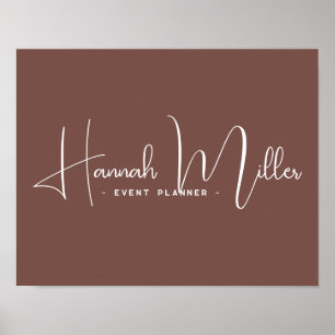 Minimalistische scriptzaken   Aangepaste naam Poster
