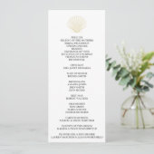 Minimalistische Seashell bruiloft Programma (Staand voorkant)