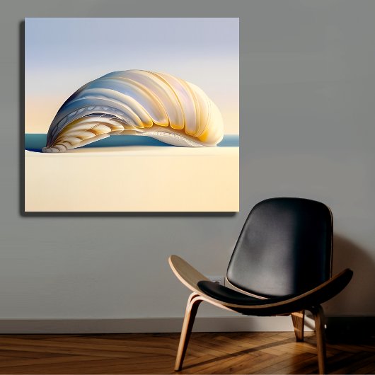 Minimalistische Seashell Ocean Decor Canvas Afdruk