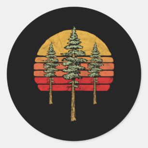 Minimalistische sequoia's ronde sticker