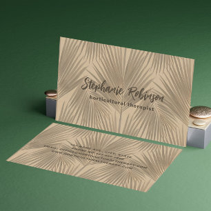 Minimalistische serene elegante palmblad tuinbouw visitekaartje