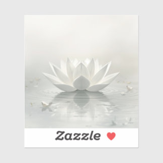 Minimalistische Serene Lotusbloem Schilderijen Afb Sticker