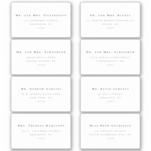 Minimalistische Serif tekst 8 bruiloft Adresetiket Sticker