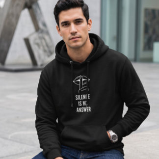 Minimalistische Shhh Slogan Stilte Is Mijn Antwoor Hoodie