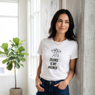 Minimalistische Shhh Slogan Stilte Is Mijn Antwoor T-shirt