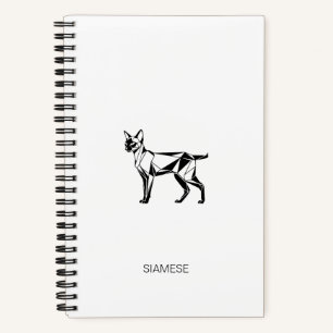 Minimalistische Siamese Kat Geometrische Hardcover Notitieboek