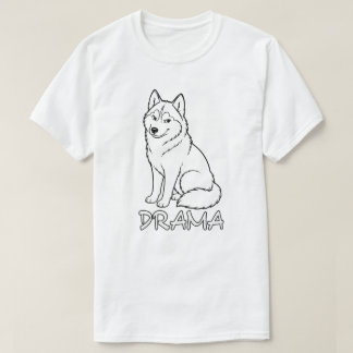 Minimalistische Siberische Husky Drama Hond Liefhe T-shirt