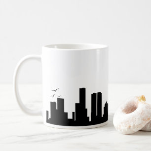 Minimalistische Silhouette Van De Stad Koffiemok