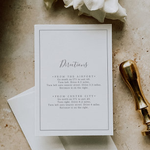 Minimalistische Silver Directions Enclosure Kaart