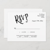 Minimalistische Simple Calligraphy Script Response Briefkaart (Voorkant / Achterkant)