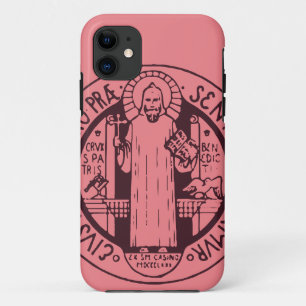 Minimalistische Sint-Benedictusmedaille Symbool Ku iPhone 11 Hoesje