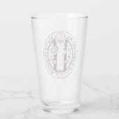 Minimalistische Sint-Benedictusmedaille Symbool Ku Glas (Achterkant)