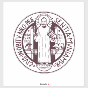 Minimalistische Sint-Benedictusmedaille Symbool Ku Sticker