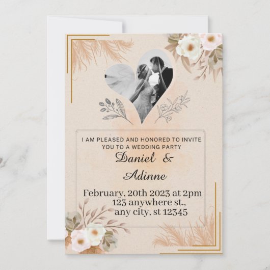 Minimalistische Sjabloon voor het uitnodigen van e Kaart (Voorkant)