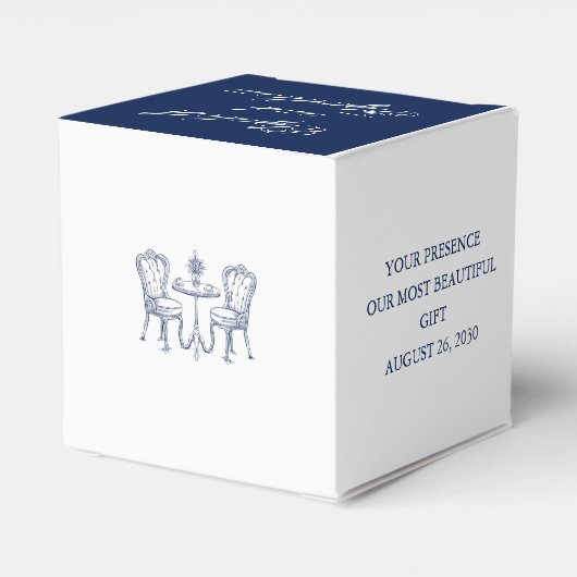 Minimalistische Sketched Love Swans bruiloft Bedankdoosjes (Achterkant)