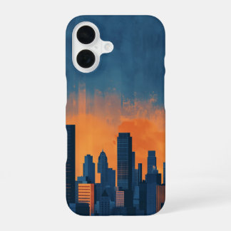 Minimalistische skyline van de stad iPhone 16 hoesje