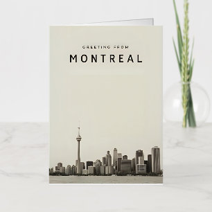 Minimalistische skyline van Montreal Canada Folie Wenskaart