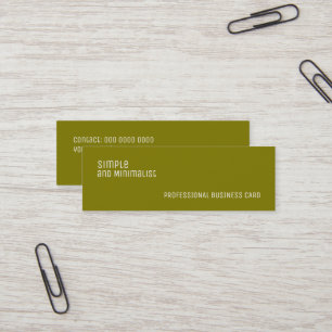 Minimalistische Slim Eenvoudige Olijfgroene Kleur Mini Visitekaartje